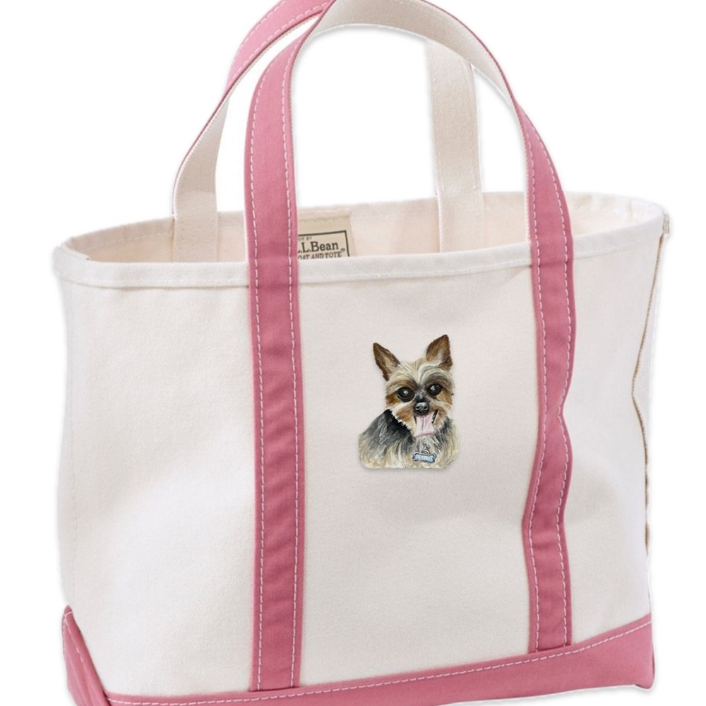 Custom Hand Painted L.L. Bean Dog Pet Portrait Tote